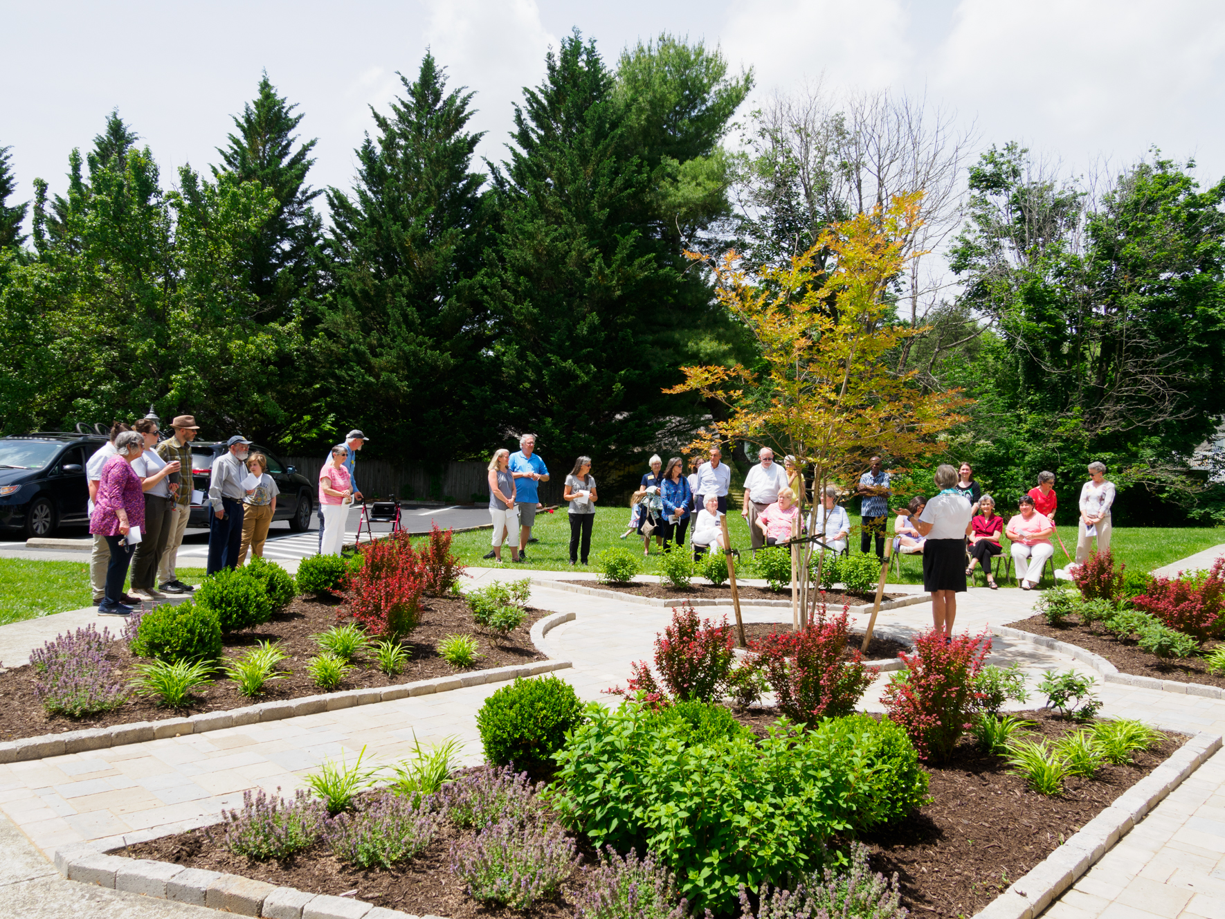 view of the garden dedication